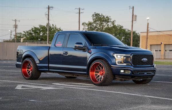 2018 FORD F150 XLT 4X4 5.0 V8 SUPERCAB WIDEBODY LOWERED 24″x14